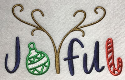 Embroidery Design: Joyful Lg<br> 7.52w X 4.65h | Embroidery Legacy Embroidery Design: Joyful Lg<br> 7.52w X 4.65h