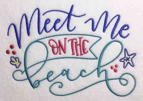 Embroidery Design: Meet Me On The Beach Lg<br> 7.97w X 5.64h