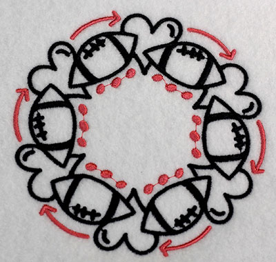 Embroidery Design: Monogram Football Lg<br> 5.52w X 5.52h