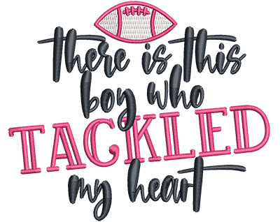 Embroidery Design: Boy Tackled My Heart Sm<br> 4.36w X 3.67h | Embroidery Legacy Embroidery Design: Boy Tackled My Heart Sm<br> 4.36w X 3.67h