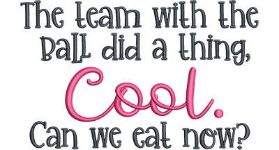 Embroidery Design: Can We Eat Now Sm<br> 5.51w X 3.46h | Embroidery Legacy Embroidery Design: Can We Eat Now Sm<br> 5.51w X 3.46h