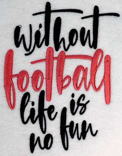 Embroidery Design: Without Football Lg<br>5.34w x 6.43H