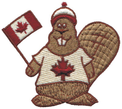 Embroidery Design: Canadian Beaver<br>3.78" x 3.35"