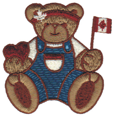 Embroidery Design: Canadian Teddy<br>2.98" x 3.06"