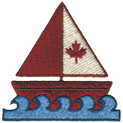 Embroidery Design: Canadian Boat<br>3.08" x 3.05"