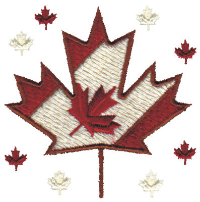 Embroidery Design: Canadian Maple Leaves<br>3.09" x 3.03"