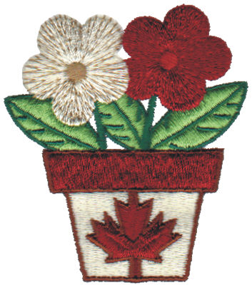 Embroidery Design: Canadian Flower Pot<br>2.69" x 3.05"
