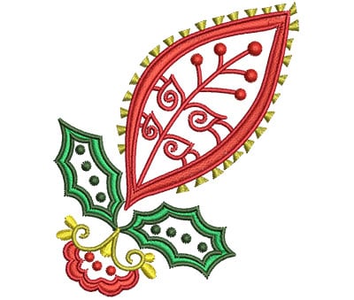 Embroidery Design: Christmas Paisley 8<br> 2.71w X 3.27h
