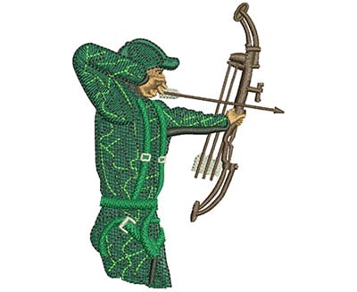 Embroidery Design: Deer Bow Hunter Lg<br> 2.95w X 3.98h