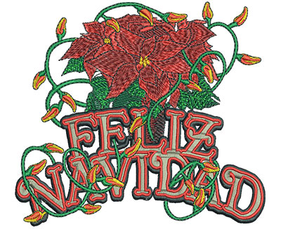 Embroidery Design: Feliz Navidad Lg<br> 6.03w X 5.42h | Embroidery Legacy Embroidery Design: Feliz Navidad Lg<br> 6.03w X 5.42h