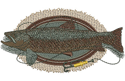 Embroidery Design: Brown Trout Lg<br> 4.54w X 2.42h