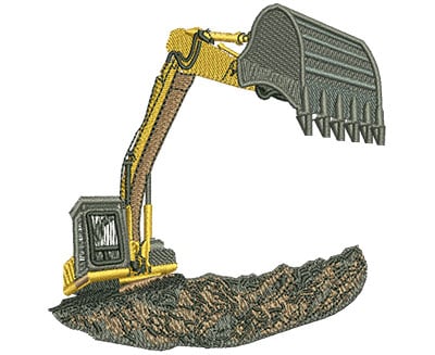 Embroidery Design: Backhoe Loader Lg<br> 3.44w X 3.57h