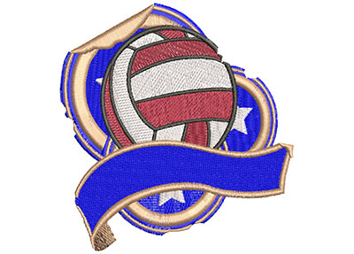 Embroidery Design: Volleyball Grunge Sticker Lg<br> 4.01w X 3.99h