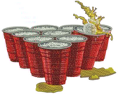 Embroidery Design: Beer Pong Cups Lg<br> 5.51w X 4.48h