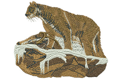 Embroidery Design: Mountain Lion Wildlife Lg<br> 4.46w X 3.68h | Embroidery Legacy Embroidery Design: Mountain Lion Wildlife Lg<br> 4.46w X 3.68h