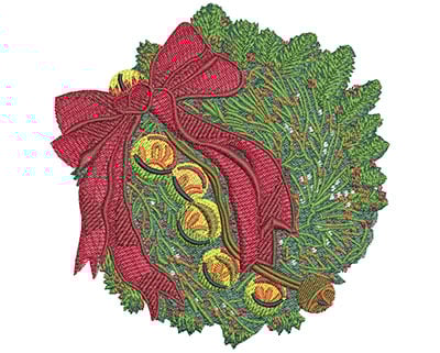 Embroidery Design: Hanging Wreath Lg<br> 4.40w X 4.49h | Embroidery Legacy Embroidery Design: Hanging Wreath Lg<br> 4.40w X 4.49h