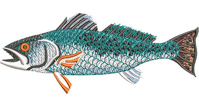 Embroidery Design: Speckled Trout Profile Lg<br> 4.51w X 1.84h
