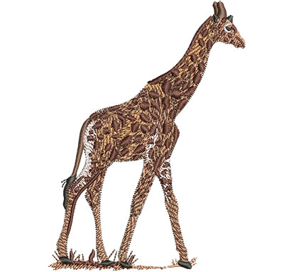 Embroidery Design: Giraffe Walking Lg<br> 3.30w X 4.52h