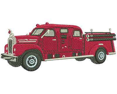 Embroidery Design: Vintage Fire Truck Lg<br> 4.46w X 1.89h