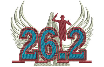 Embroidery Design: Marathon 26 Lg<br> 4.01w X 3.18h | Embroidery Legacy Embroidery Design: Marathon 26 Lg<br> 4.01w X 3.18h