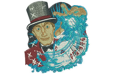 Embroidery Design: Vegas Magician Lg<br> 3.92w X 4.35h