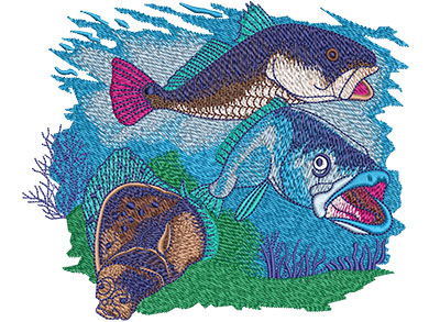 Embroidery Design: Red Speck Flounder Lg<br> 6.03w X 4.99h