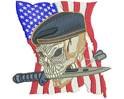 Embroidery Design: Skull Beret Lg<br> 5.56w X 5.49h | Embroidery Legacy Embroidery Design: Skull Beret Lg<br> 5.56w X 5.49h