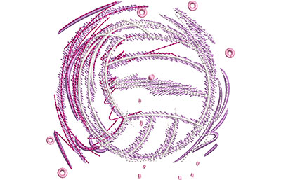 Embroidery Design: Glowing Volleyball Lg<br> 3.64w X 3.48h