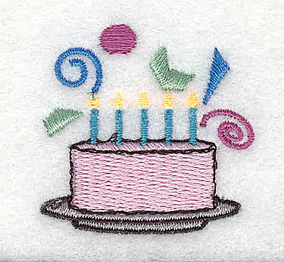 Embroidery Design: Birthday Cake<br> 1.44w X 1.44h