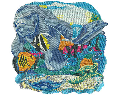 Embroidery Design: Sea Life Orlando Lg<br> 7.98w X 7.67h