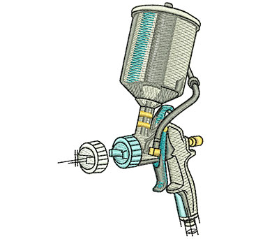 Embroidery Design: Spray Gun Outline Lg<br> 2.50w X 4.02h | Embroidery Legacy Embroidery Design: Spray Gun Outline Lg<br> 2.50w X 4.02h