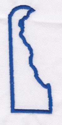 Embroidery Design: Delaware Outline<br>3.54" x 1.52"