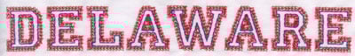 Embroidery Design: Delaware Name<br>1.09" x 8.02"