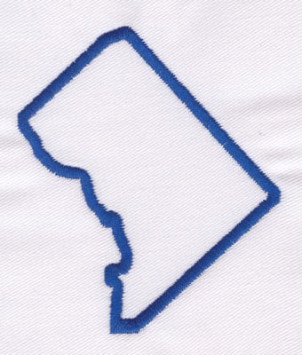 Embroidery Design: District of Columbia Outline<br>3.33" x 2.85"