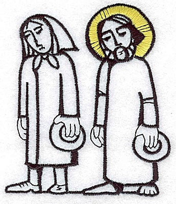Embroidery Design: Jesus with disciple<br> 3.38w X 3.94h