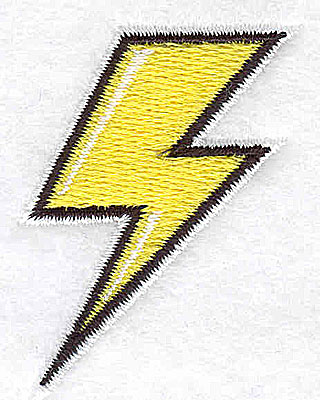 Embroidery Design: Lightning bolt<br> 1.38w X 1.87h