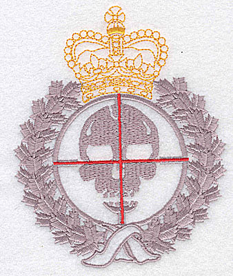 Embroidery Design: Skull logo<br> 3.87w X 4.75h | Embroidery Legacy Embroidery Design: Skull logo<br> 3.87w X 4.75h