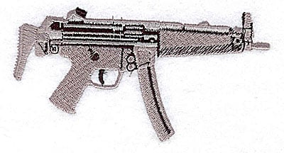 Embroidery Design: Machine gun<br> 4.13w X 2.13h