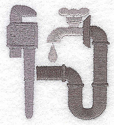 Embroidery Design: Faucet and pipes<br> 2.31w X 2.56h