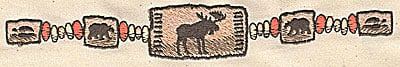Embroidery Design: Moose and bear row<br> 7.48w X 1.00h