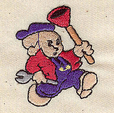 Embroidery Design: Plumber<br> 1.38w X 1.69h