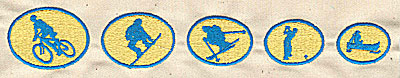 Embroidery Design: Assorted Sports<br> 7.94w X 1.25h