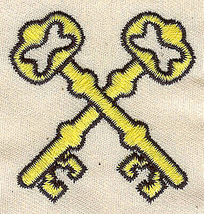 Embroidery Design: Crossed keys<br> 1.69w X 1.75h