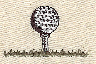 Embroidery Design: Golf ball and tee<br> 2.13w X 1.31h