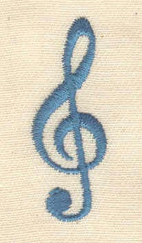 Embroidery Design: Treble Clef<br> 0.50w X 1.44h