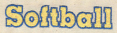 Embroidery Design: Softball<br> 3.06w X 0.69h