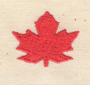 Embroidery Design: Maple leaf<br> 1.12w X 0.94h