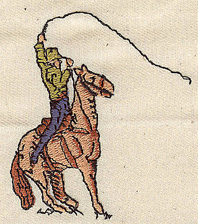 Embroidery Design: Cowboy on horse<br> 2.25w X 2.63h