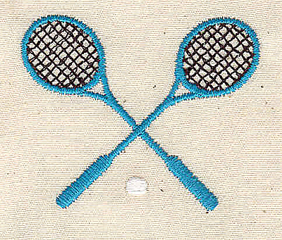 Embroidery Design: Crossed tennis raquets<br> 2.00w X 1.63h