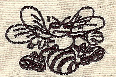 Embroidery Design: Bee cartoon<br> 2.50w X 1.75h